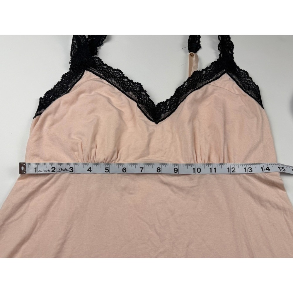Soma Women's Lace Trimmed V Neck Slip Dress Nightgown Blush Peach Pink Sz S - Picture 11 of 12